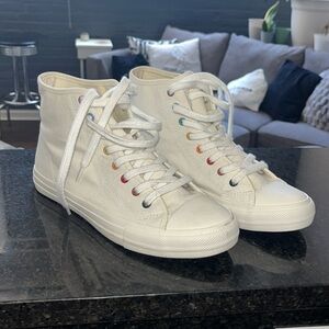 Colorful Rainbow White Sneakers